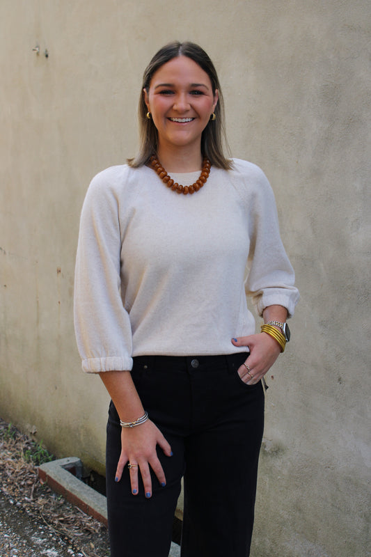 Raglan Sleeve Oatmeal Sweater