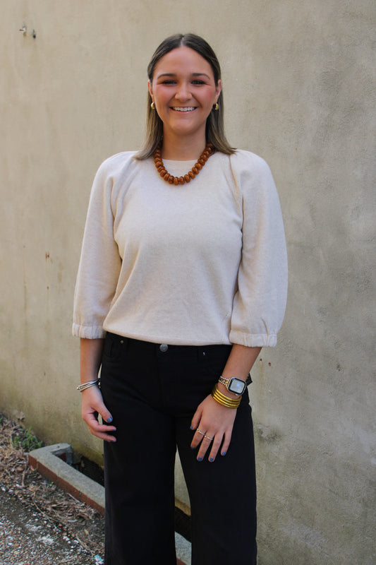 Raglan Sleeve Oatmeal Sweater