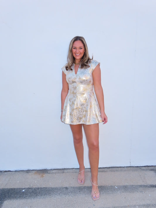 Alice Dress in Gold Ponte