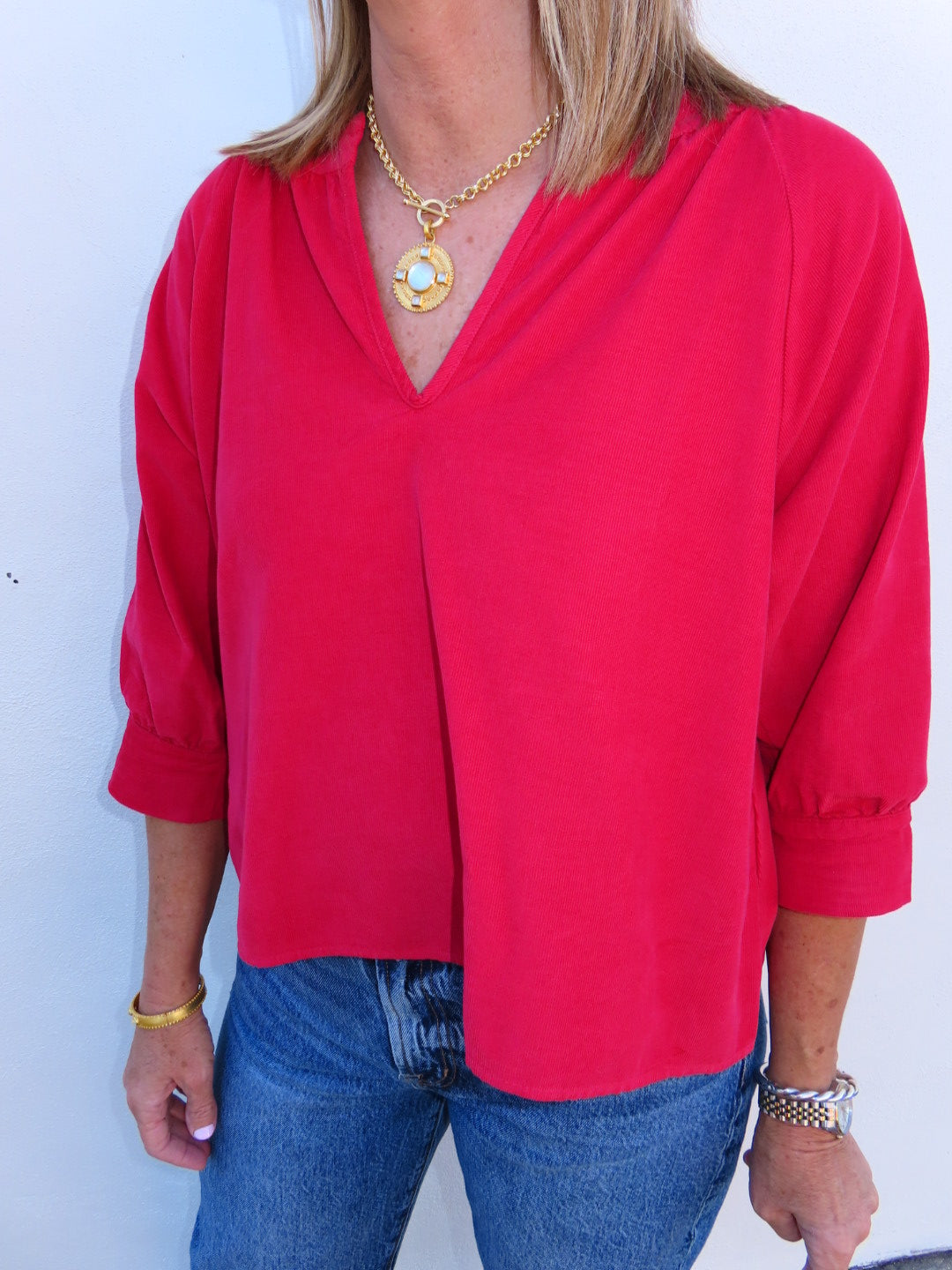 Opal Top Red Corduroy