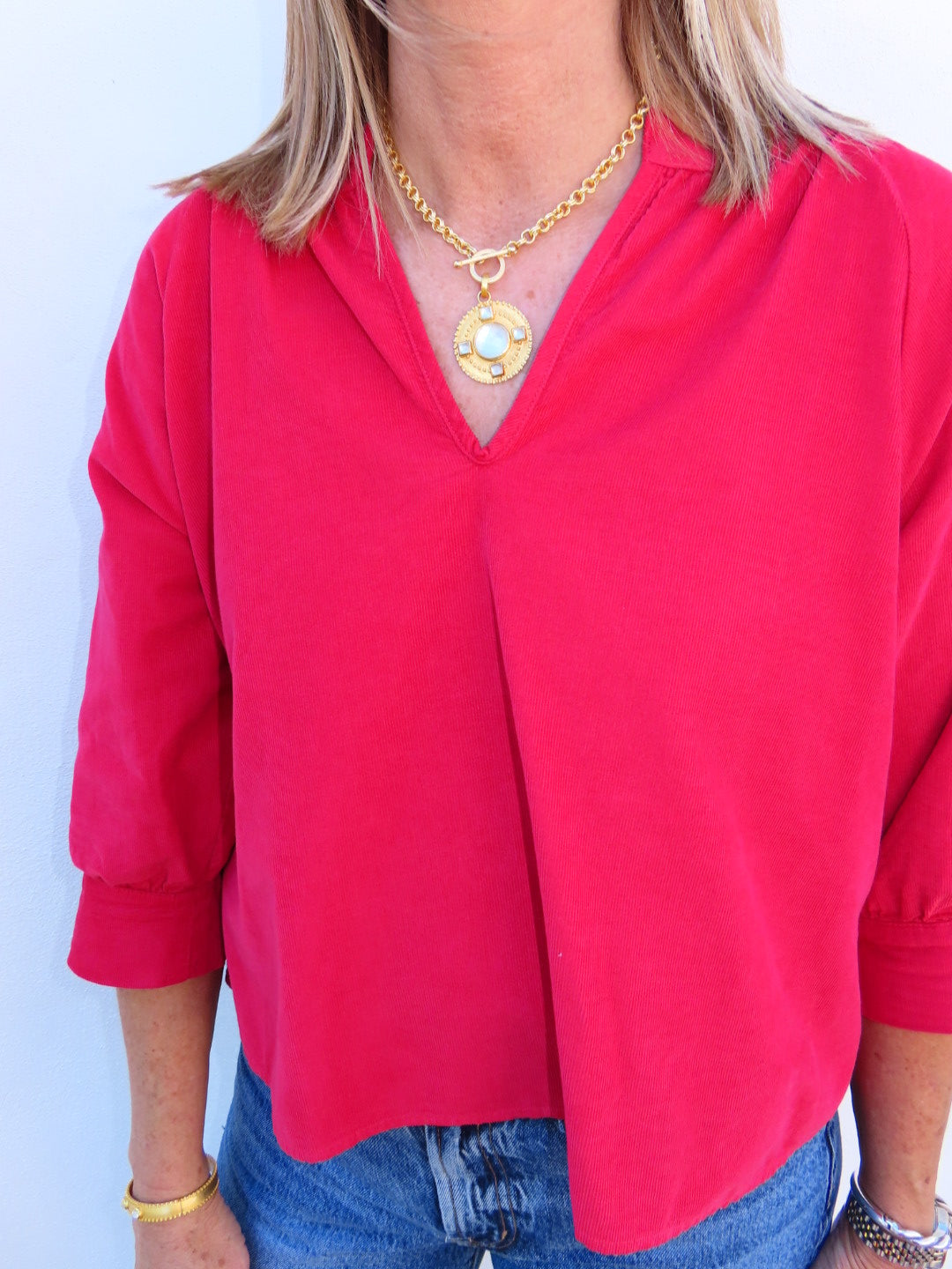 Opal Top Red Corduroy