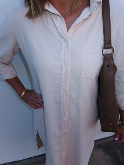 Stark X Shirt Dress Pearl Corduroy