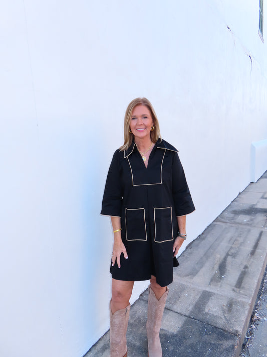 Cassidy Short Black & Camel