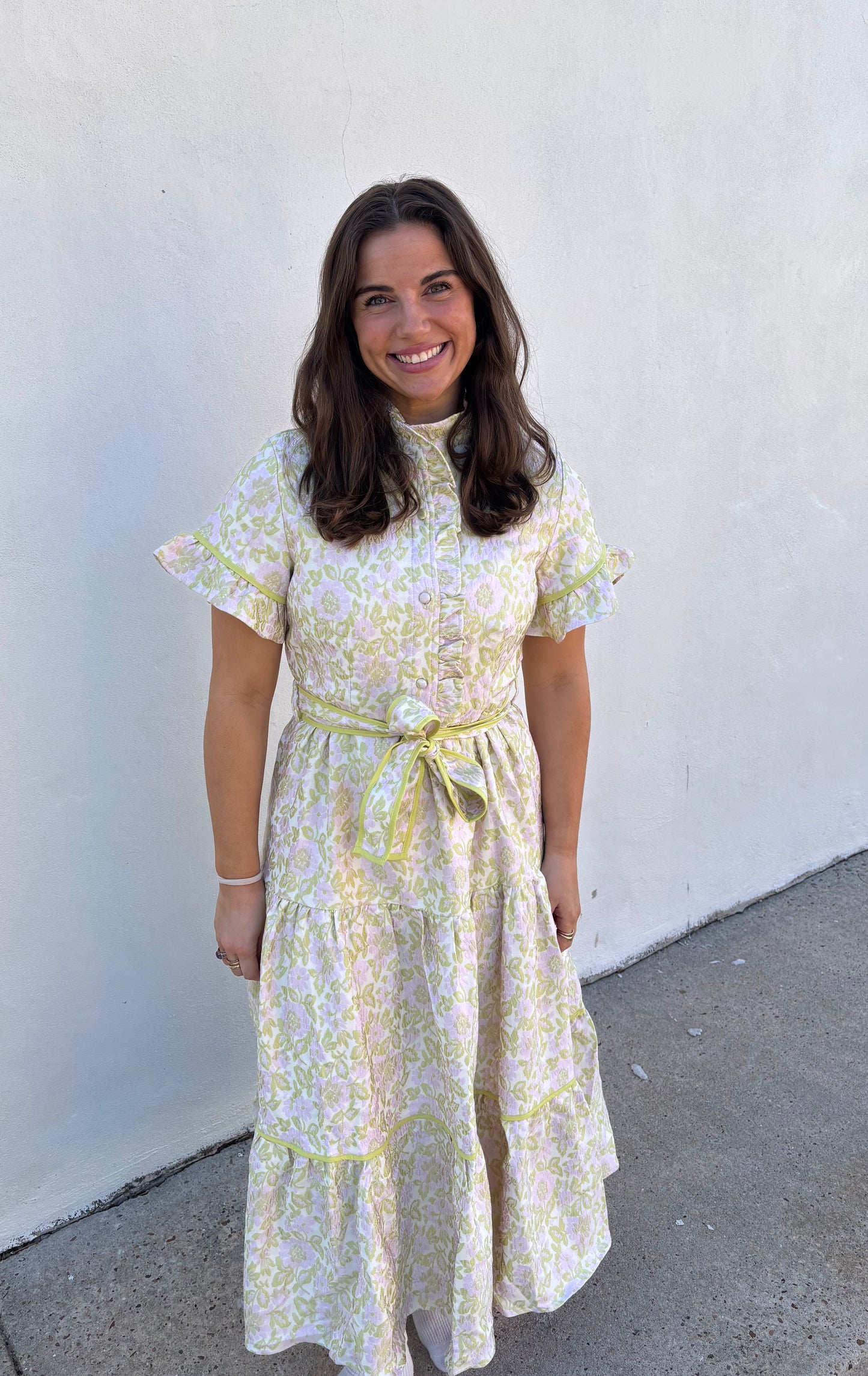 Lena Soft Garden Jacquard Maxi