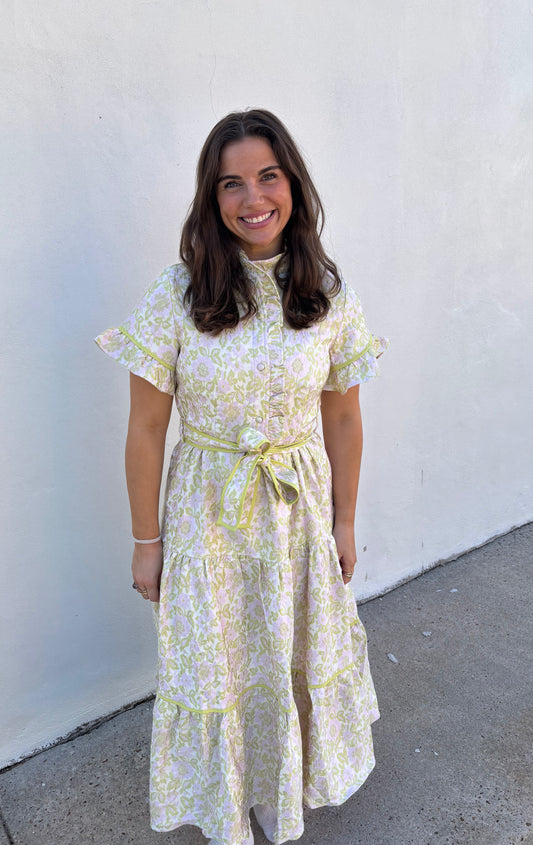 Lena Soft Garden Jacquard Maxi