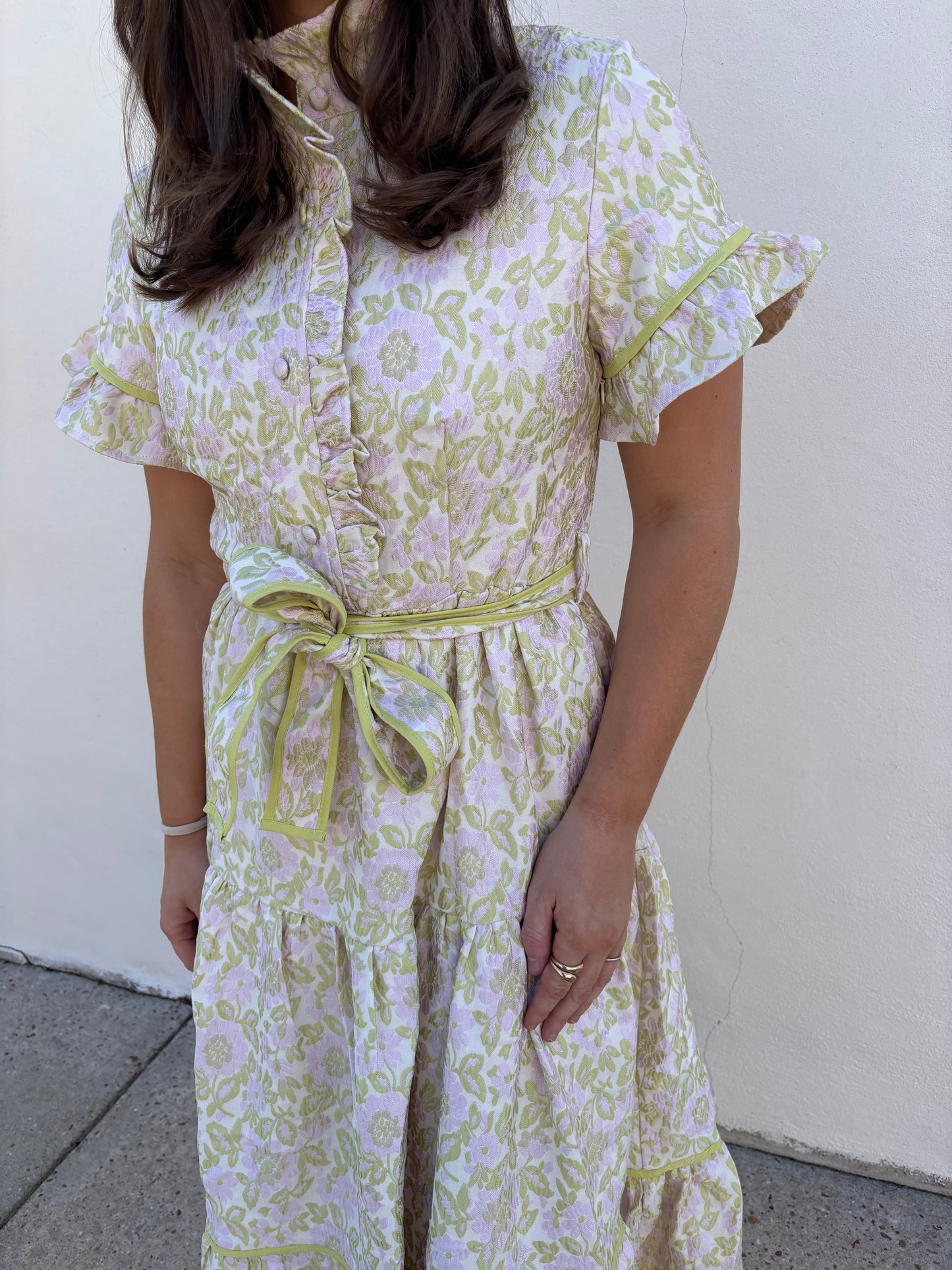 Lena Soft Garden Jacquard Maxi