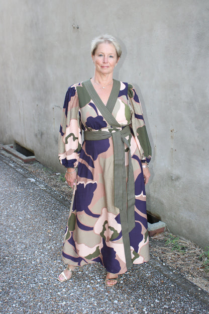 Olive Print Maxi Dress