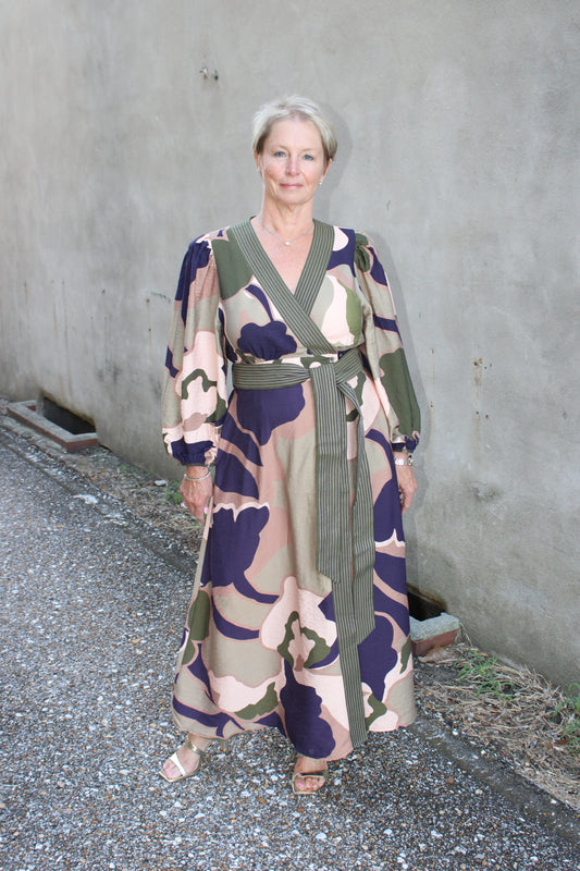 Olive Print Maxi Dress