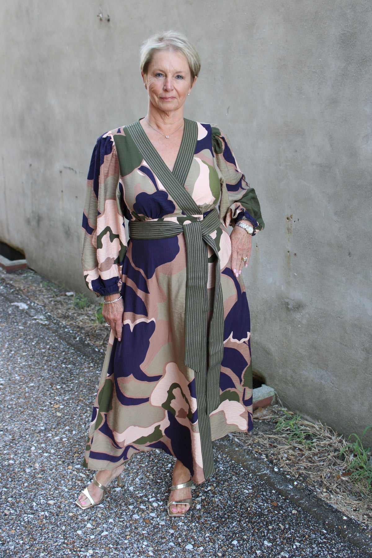 Olive Print Maxi Dress