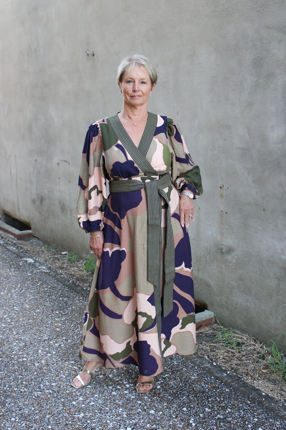 Olive Print Maxi Dress