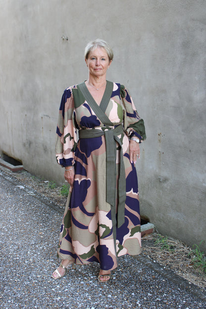 Olive Print Maxi Dress