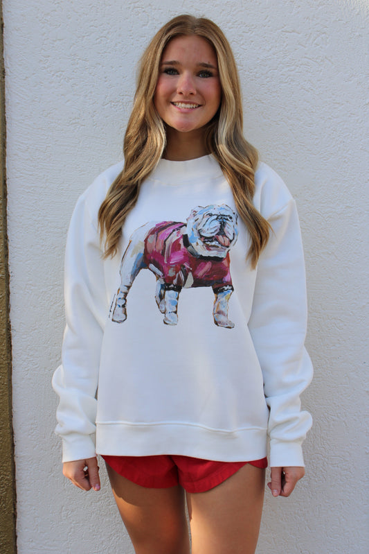 "Bulldog Red" Mock Neck