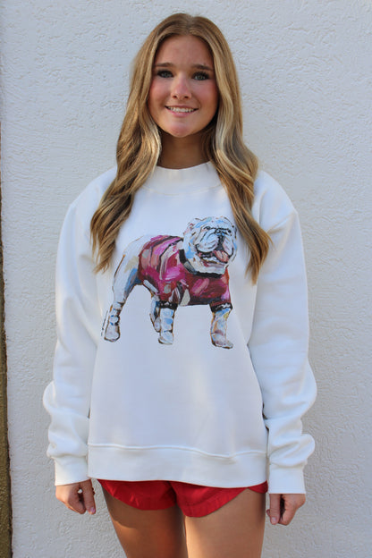 "Bulldog Red" Mock Neck