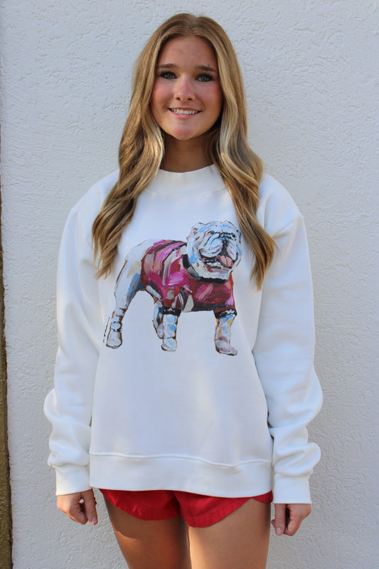 "Bulldog Red" Mock Neck