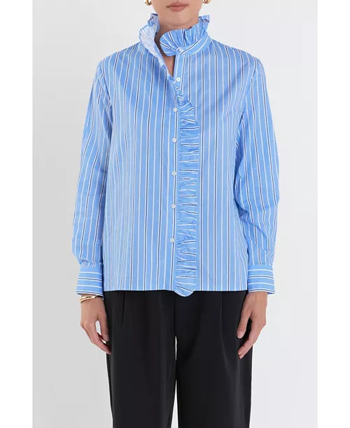 Stripe Ruffle Shirt