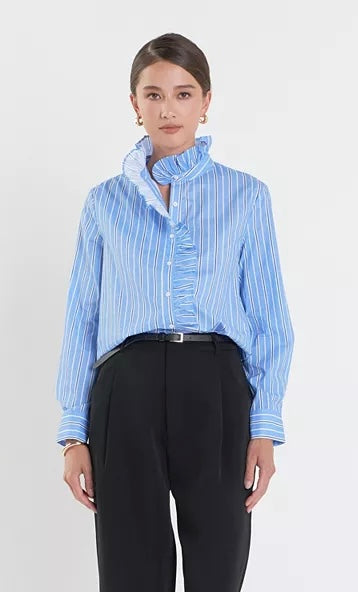 Stripe Ruffle Shirt