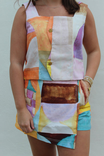 Printed Wrap Skirt