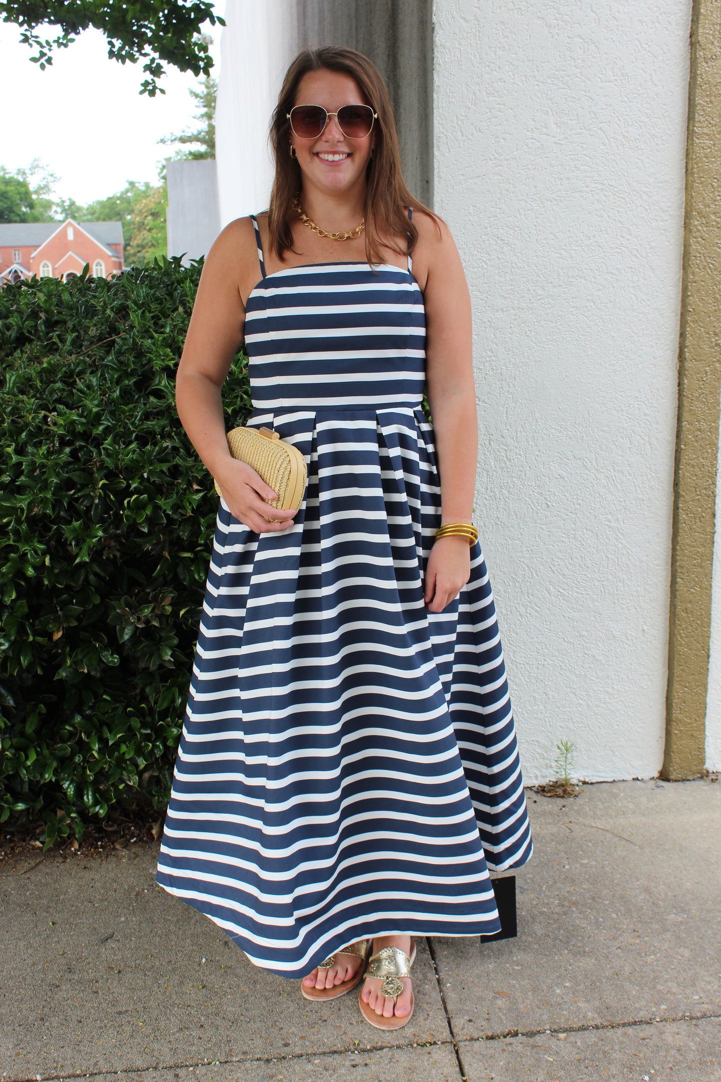 Navy Stripe Midi Dress