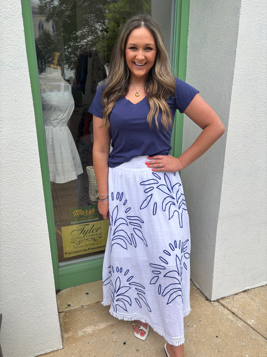 Embroidered Maxi Skirt
