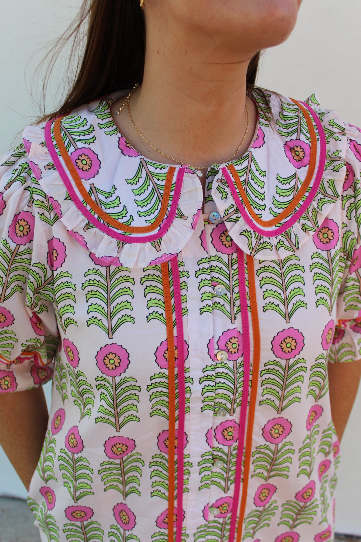 Puff Sleeve Floral Pattern Dress