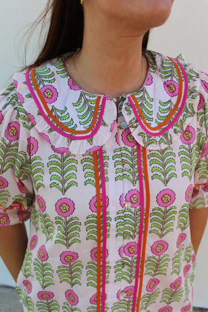 Puff Sleeve Floral Pattern Dress