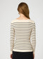 Classic cream Stripe crinkle knit top