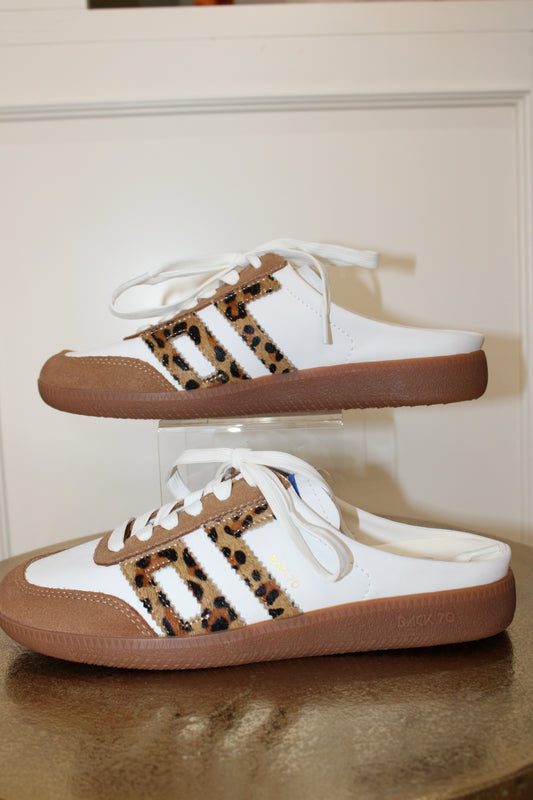 EASTER in WHITE LEOPARD Backless Sneakers