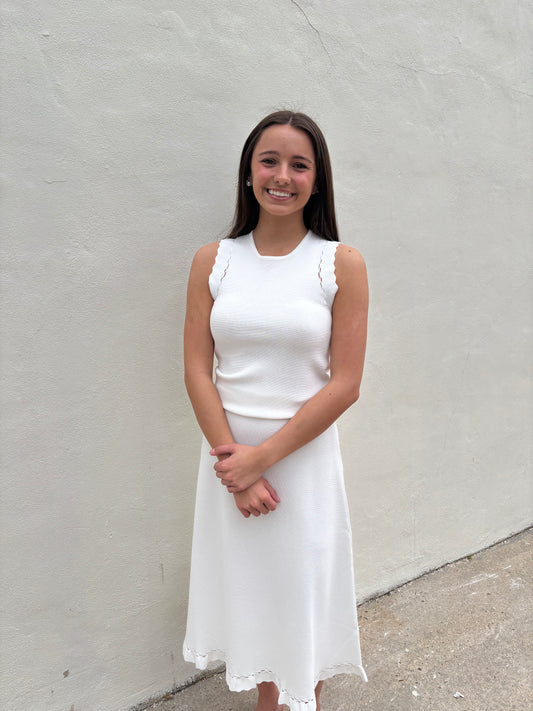 Anna Helene White Skirt Set