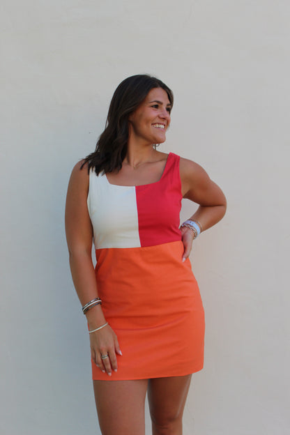 Block Mini Dress