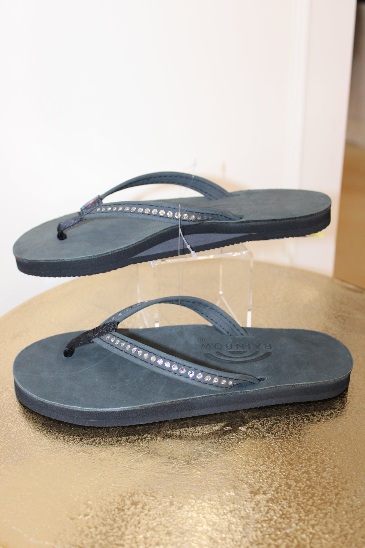 Crystal Collection - Single Layer Arch Support Leather 1/2" Narrow Strap with Swarovski® Crystals