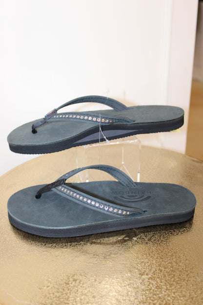 Crystal Collection - Single Layer Arch Support Leather 1/2" Narrow Strap with Swarovski® Crystals