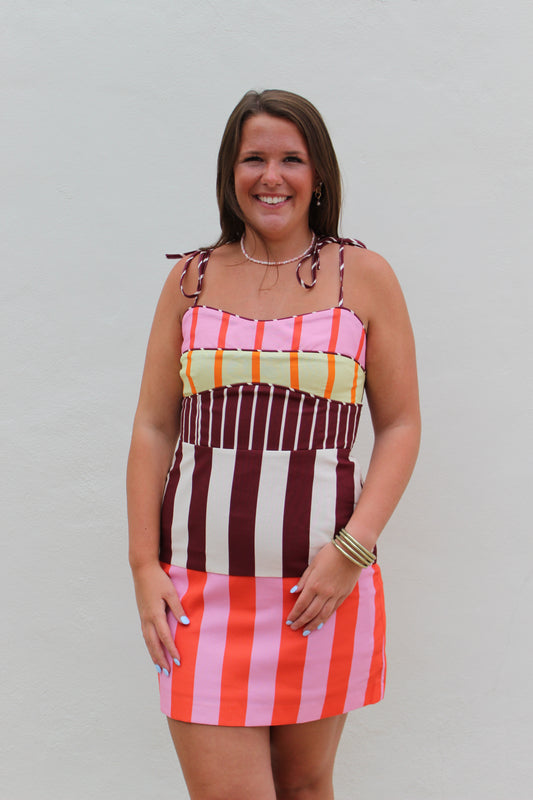 Multi Stripe Mini Dress