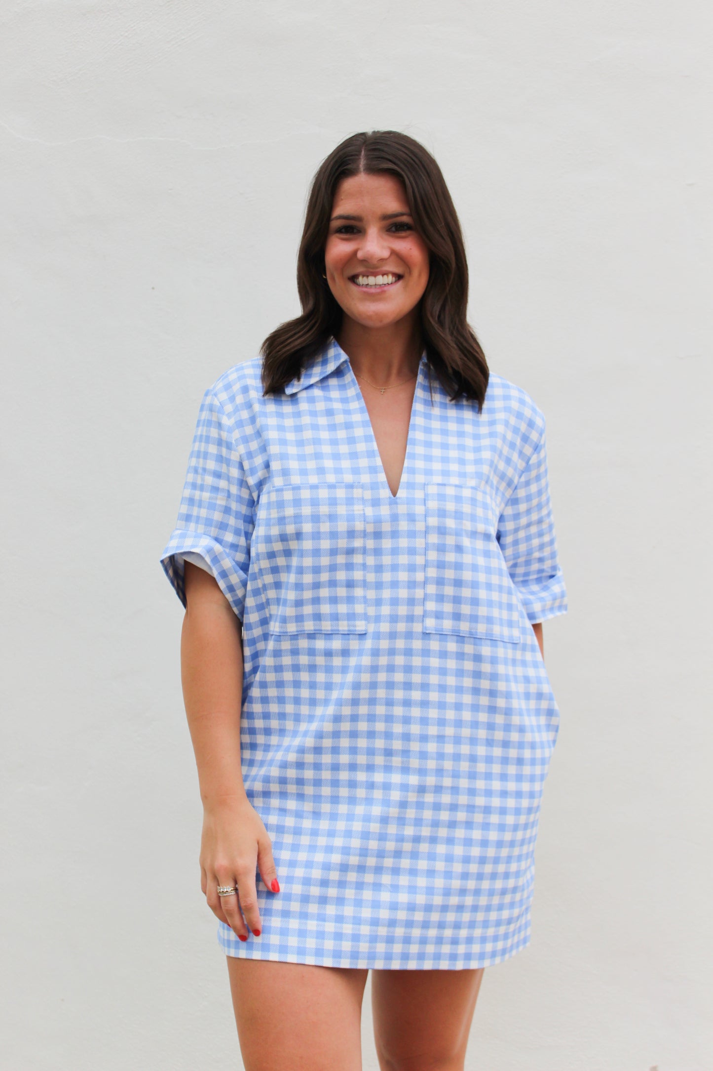 Gingham Oversized Shirt Dress