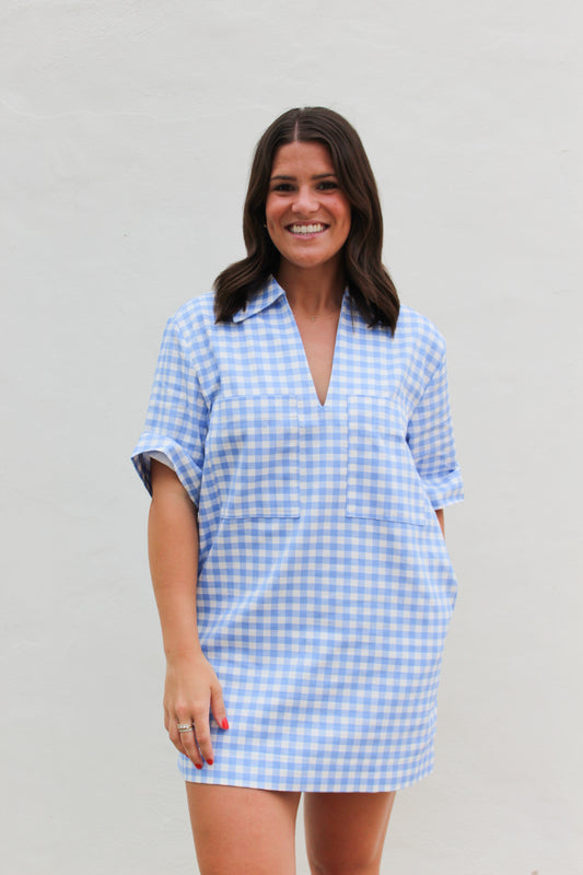 Gingham Oversized Shirt Dress