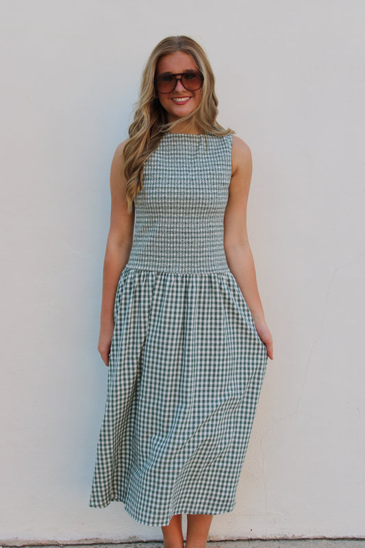 The Kendra Midi Dress - Green
