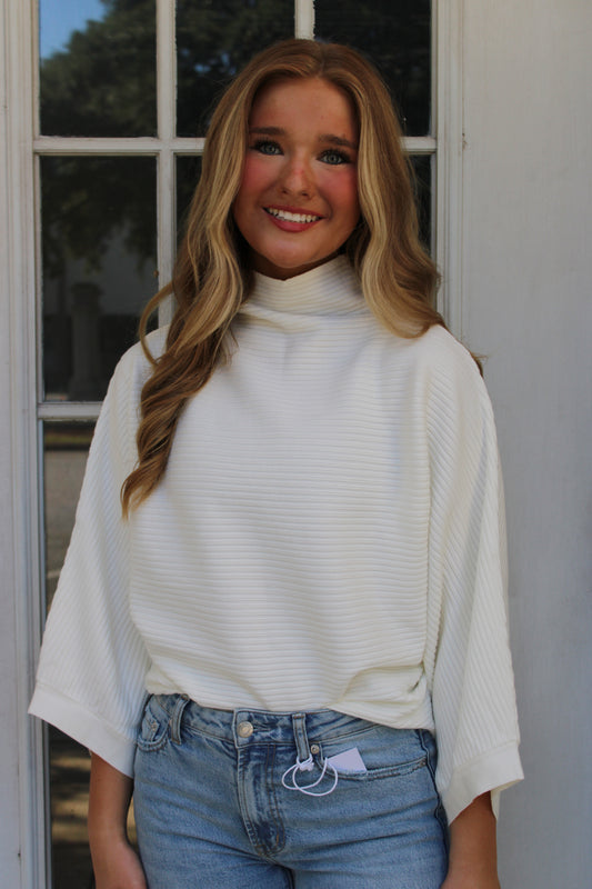 Mock Neck Sweater Cream