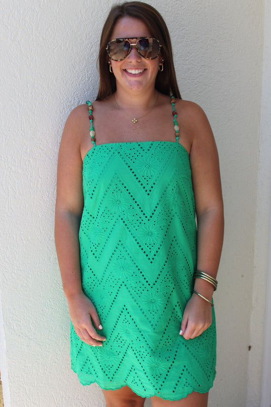 Inez Green Mini Dress