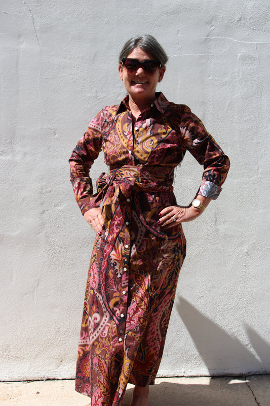Denise Shirt Dress in Tabby Paisley