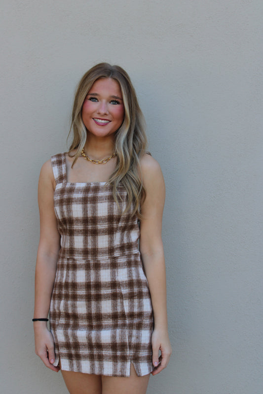 Plaid Romper Dress