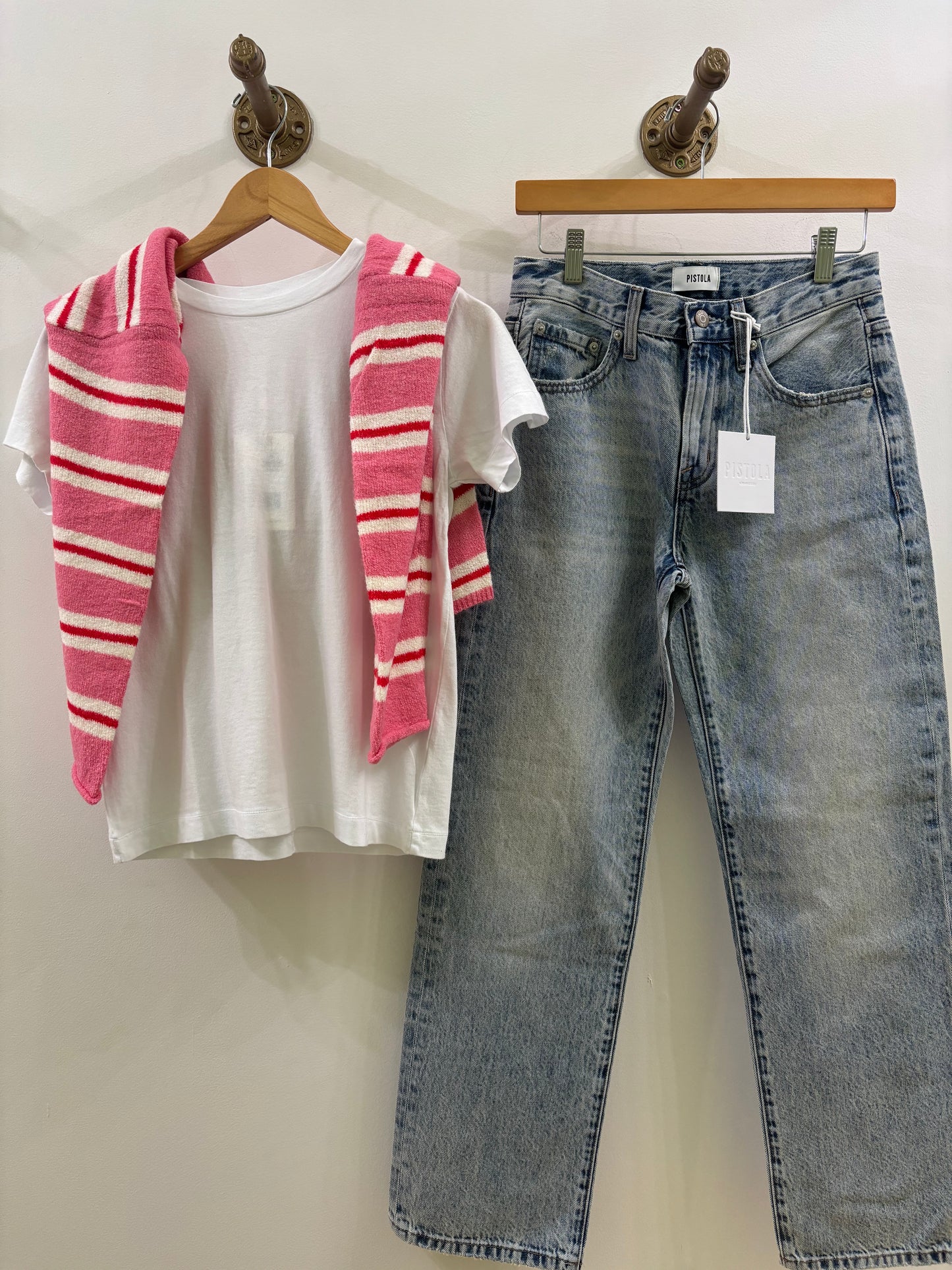 Piper Cardigan Rose Varsity Stripe