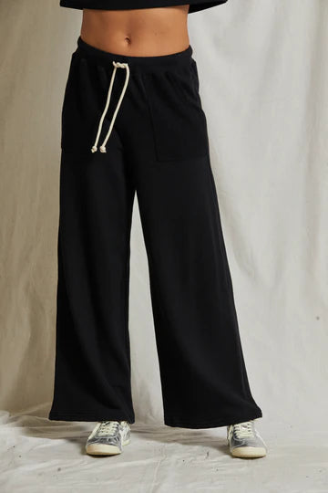 Rosanna French Terry Reverse Pocket Pants True Black