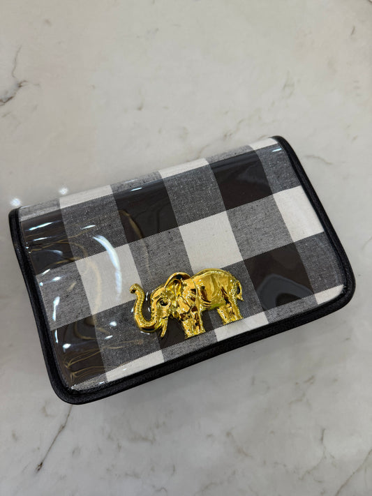 Black Stadium Bag-black buffalo-elephant