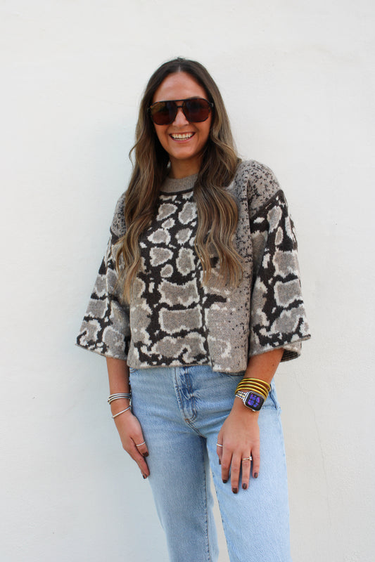 Snake Print Sweater