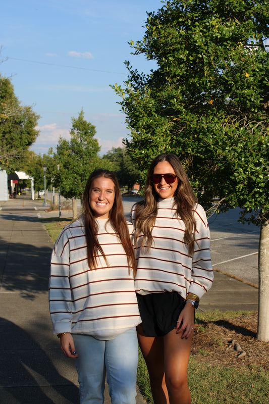 Palm Springs Striped Pullover Washed Blue Combo