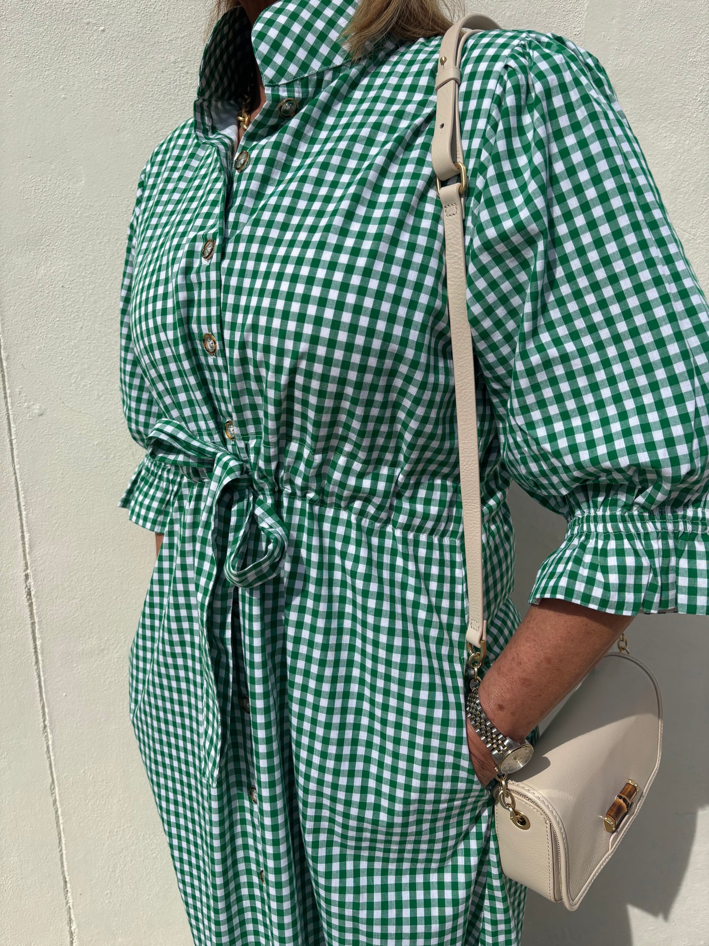 Catherine Dress Green & White Gingham