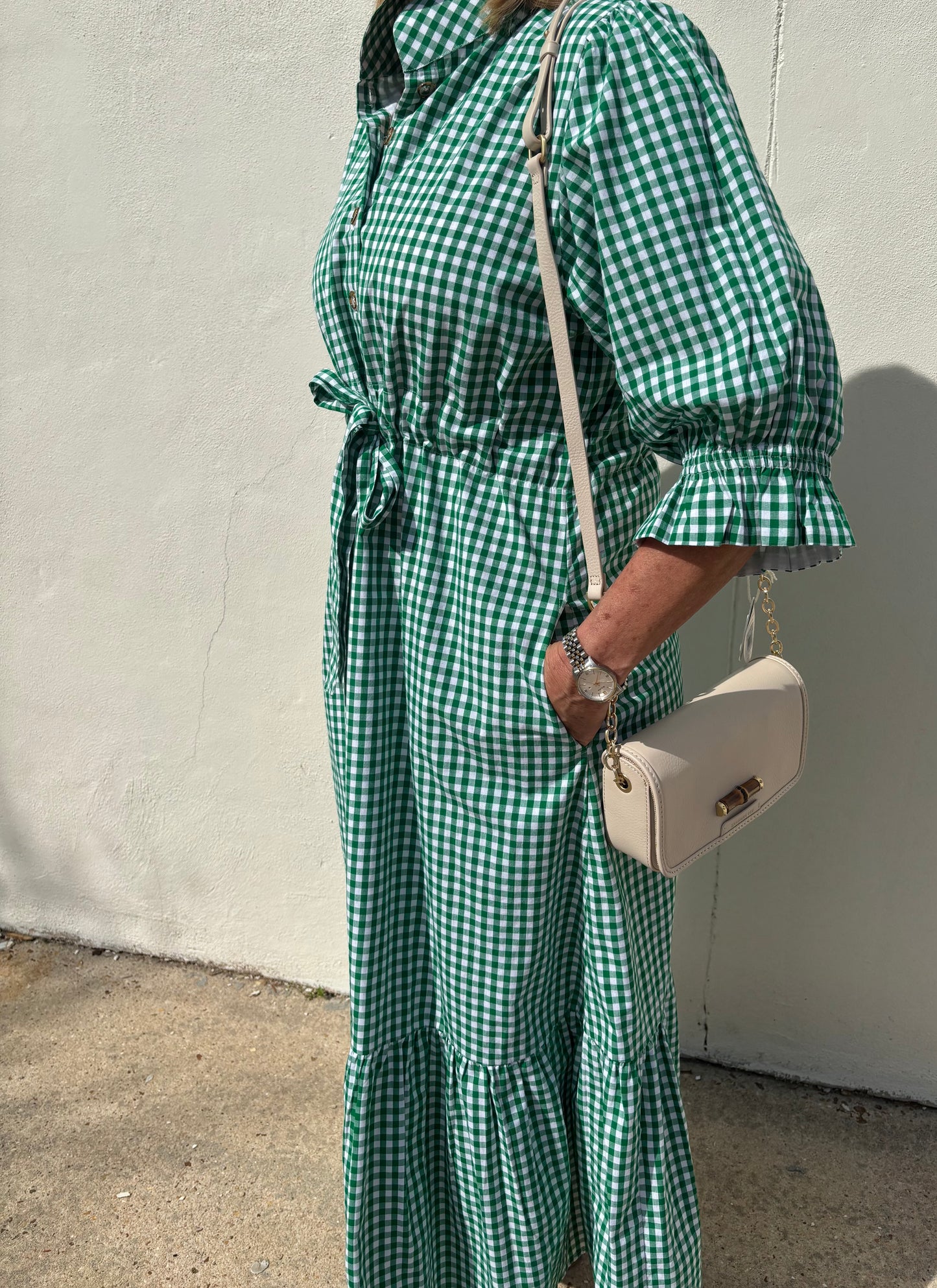 Catherine Dress Green & White Gingham