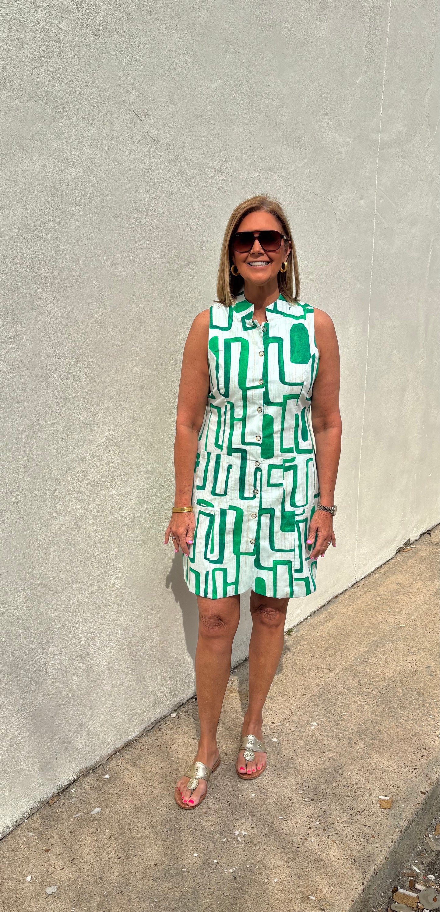 Miller Dress Jade Geometric
