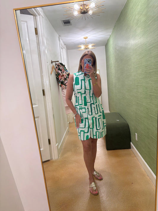 Miller Dress Jade Geometric