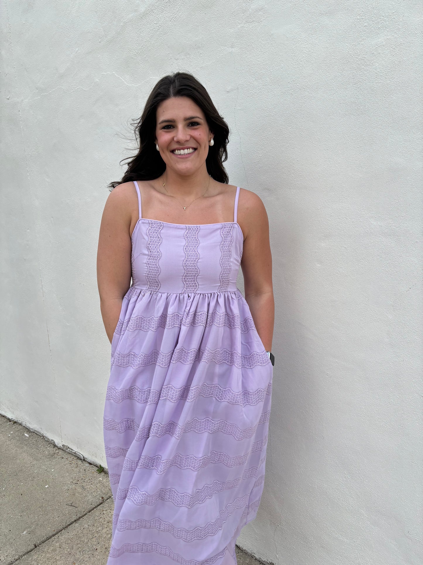 Embroidered Chiffon Sleeveless Midi Dress