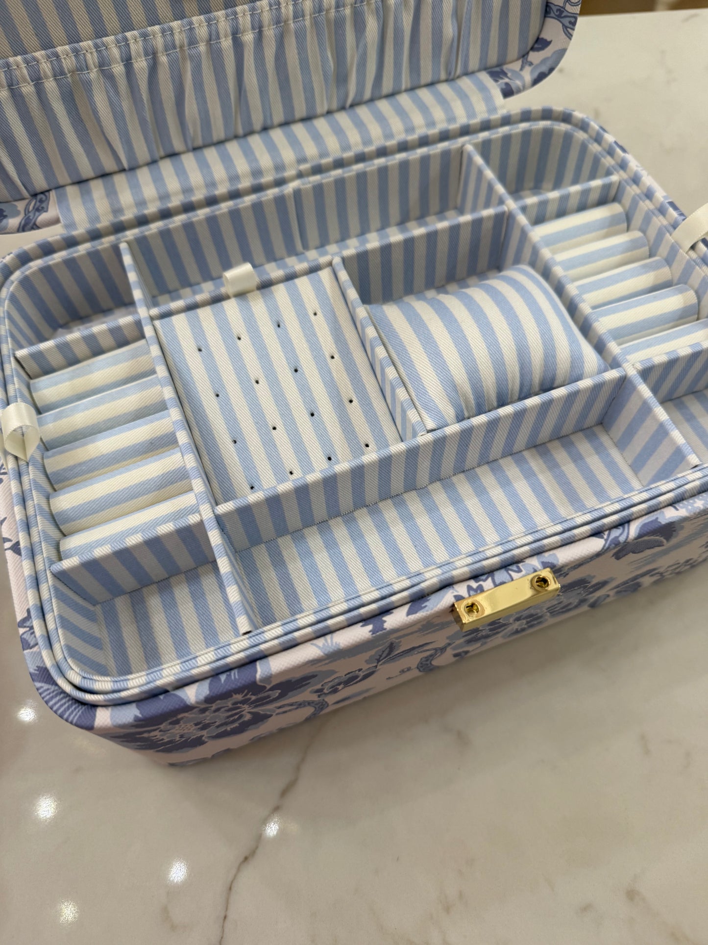 Medium Desktop Jewelry Case Garden Toile